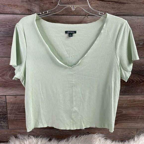 Wild Fable Womens Rayon Spandex Ribbed Crop Top Plus Size XXL Mint Green NWOT - Picture 1 of 4